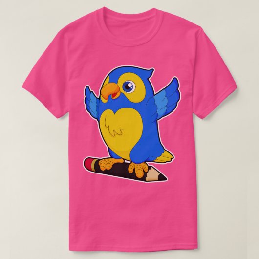 Papagei mit Bleistift T-Shirt (Design vorne)