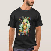 Papagei mit Blume niedlicher Papagei ließ uns Chat T-Shirt (Vorderseite)