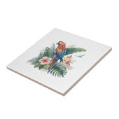 Papagei mit Blumen Fliese (Seite)