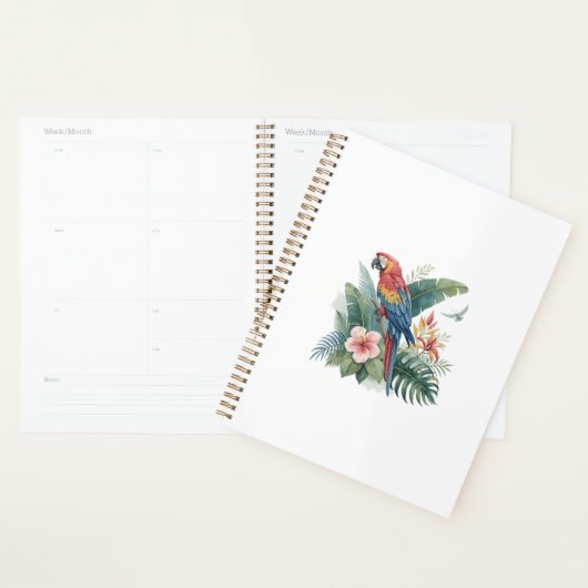 Papagei mit Blumen Planer (Anzeige)