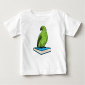 Papagei mit Buch Baby T-shirt (Vorderseite)