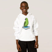Papagei mit Buch Hoodie (Vorne ganz)