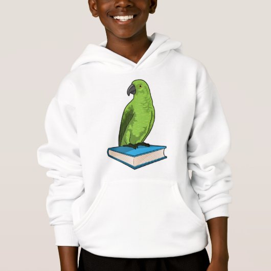 Papagei mit Buch Hoodie (Vorderseite)