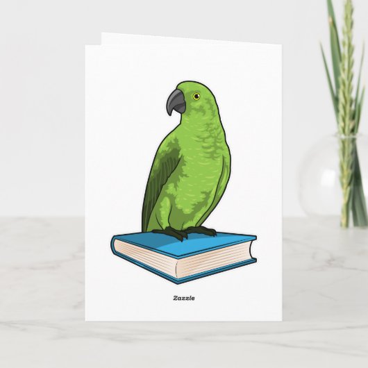 Papagei mit Buch Karte (Rückseite)