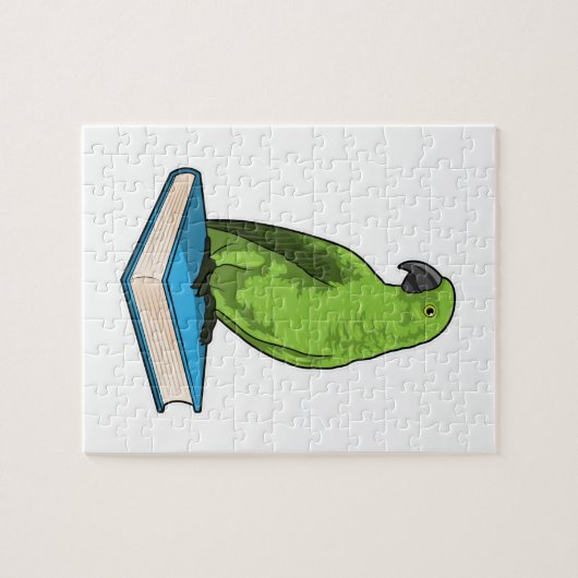 Papagei mit Buch Puzzle (Horizontal)