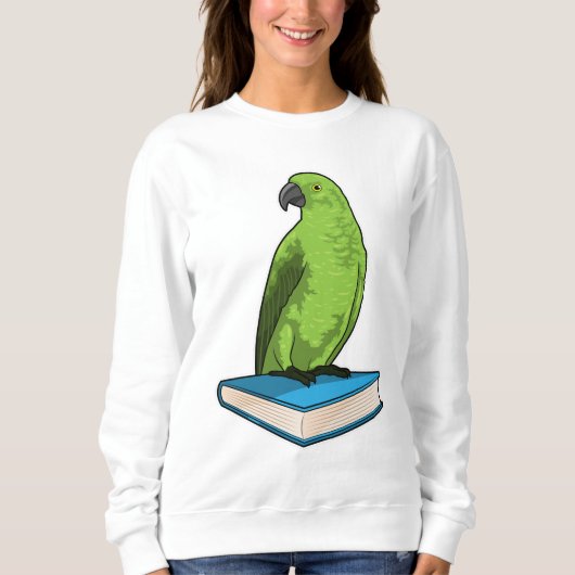 Papagei mit Buch Sweatshirt (Vorderseite)