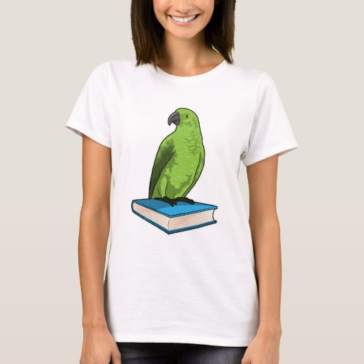 Papagei mit Buch T-Shirt (Vorderseite)