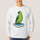 Papagei mit Buch T-Shirt (Vorderseite)