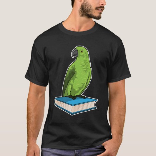 Papagei mit Buch T-Shirt (Vorderseite)