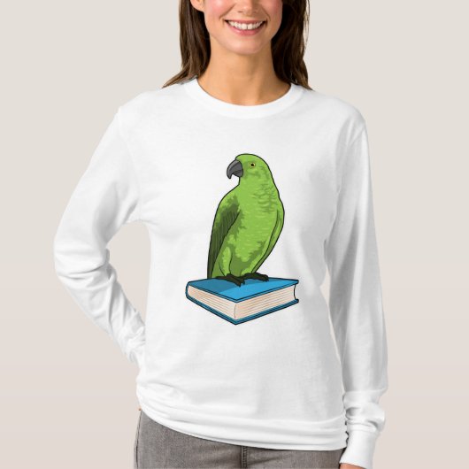 Papagei mit Buch T-Shirt (Vorderseite)