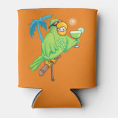 Papagei mit Cocktail Dosenkühler (Vorderseite)