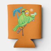 Papagei mit Cocktail Dosenkühler (Rückseite)