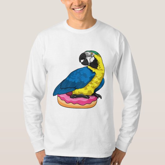 Papagei mit Donut T-Shirt (Vorderseite)