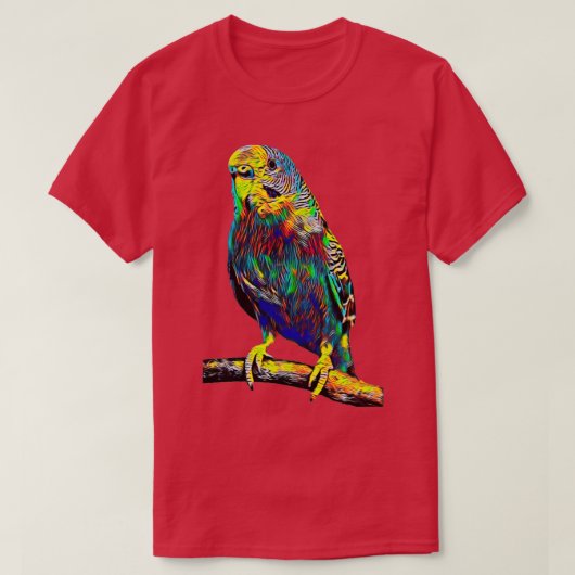 Papagei mit einem farbenfrohen Baum-Bird-Design T-Shirt (Design vorne)