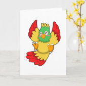 Papagei mit grünem Kopf Karte (Gelbe Blume)