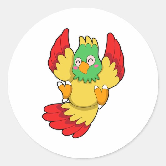 Papagei mit grünem Kopf Runder Aufkleber (Vorderseite)