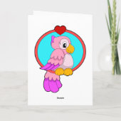 Papagei mit Herz Karte (Rückseite)