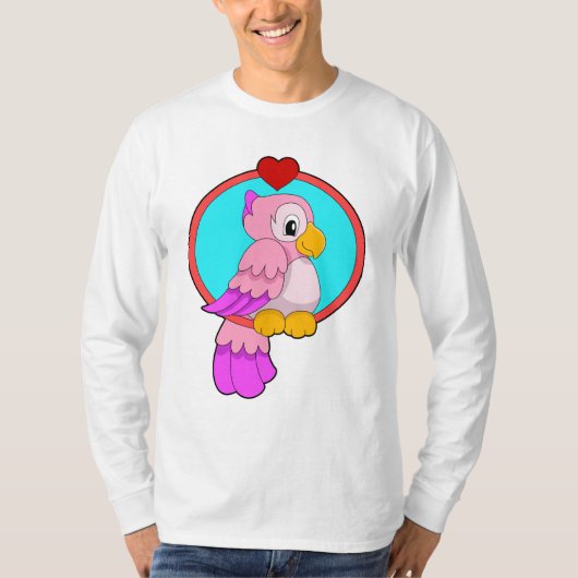 Papagei mit Herz T-Shirt (Vorderseite)