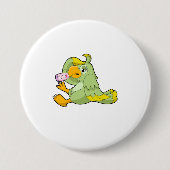 Papagei mit klinischem Thermometer Button (Vorderseite)