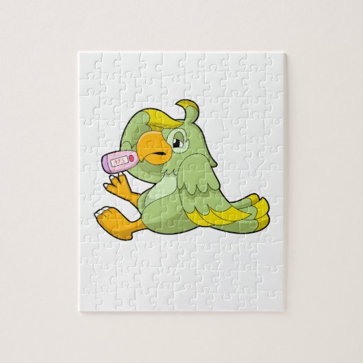Papagei mit klinischem Thermometer Puzzle (Vertikal)