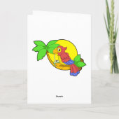 Papagei mit Kokosnuss Karte (Rückseite)