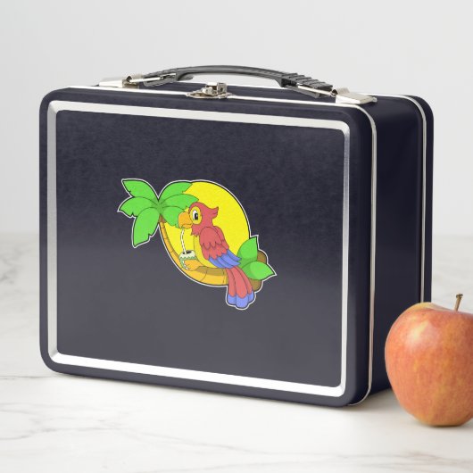 Papagei mit Kokosnuss Metall Brotdose (Beispiel)