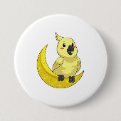 Papagei mit Mond Button (Vorderseite)