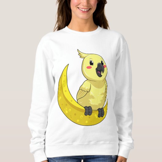 Papagei mit Mond Sweatshirt (Vorderseite)