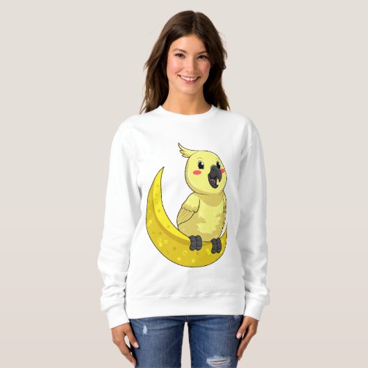 Papagei mit Mond Sweatshirt (Vorne ganz)
