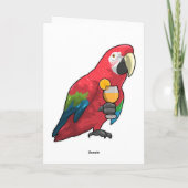 Papagei mit Orangensaftglas Karte (Rückseite)