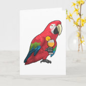Papagei mit Orangensaftglas Karte (Gelbe Blume)