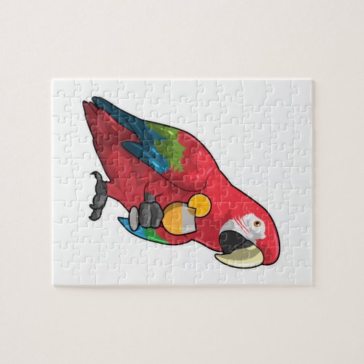 Papagei mit Orangensaftglas Puzzle (Horizontal)