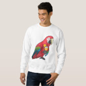 Papagei mit Orangensaftglas Sweatshirt (Vorne ganz)