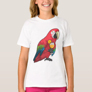 Papagei mit Orangensaftglas T-Shirt
