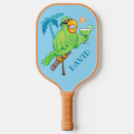 Papagei mit Personalisiertem Cocktail Pickleball Schläger