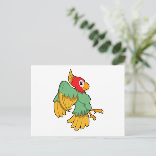 Papagei mit rotem Kopf Postkarte (Stehend Vorderseite)