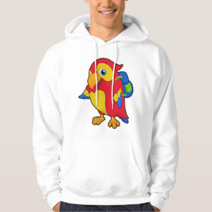 Papagei mit Rucksack Hoodie
