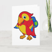 Papagei mit Rucksack Karte (Vorderseite)