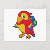 Papagei mit Rucksack Postkarte (Vorderseite)