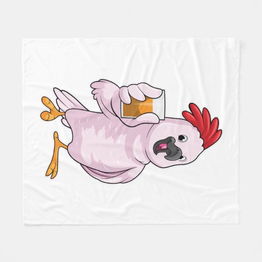 Papagei mit Saft Fleecedecke (Vorderseite (Horizontal))