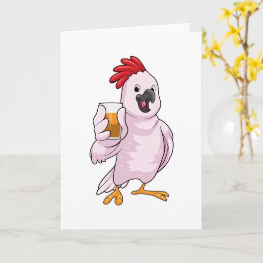 Papagei mit Saft Karte (Gelbe Blume)