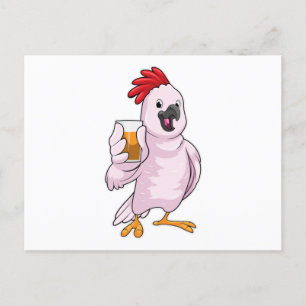 Papagei mit Saft Postkarte