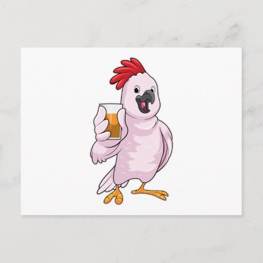 Papagei mit Saft Postkarte (Vorderseite)