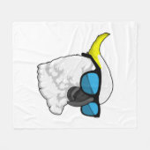 Papagei mit Sonnenbrille Fleecedecke (Vorderseite (Horizontal))