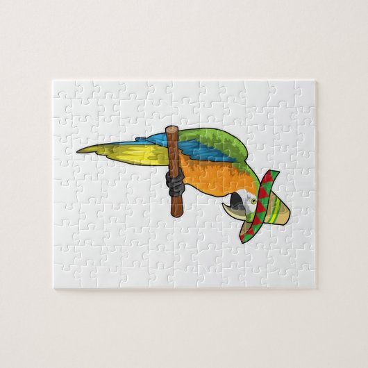 Papagei mit Strohhut Puzzle (Horizontal)