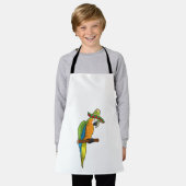 Papagei mit Strohhut Schürze (Getragen)