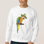 Papagei mit Strohhut Sweatshirt (Vorderseite)