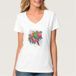Papagei mit tropischen Blume - die Natur einnehmen T-Shirt