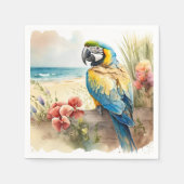 Papagei mit tropischen Blume Serviette (Vorderseite)