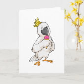 Papagei mit Waffeleis Karte (Gelbe Blume)